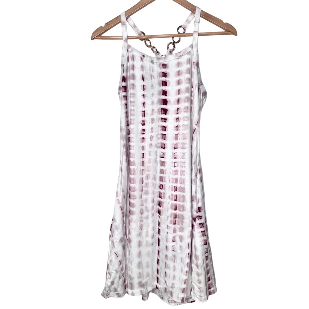 ETCY Brown & White Summer Dress with Gold hardware straps and Zipper Siz…